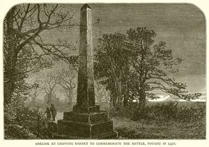Obelisk ved Chipping Barnet til minde om slaget, der blev udkæmpet i 1471
