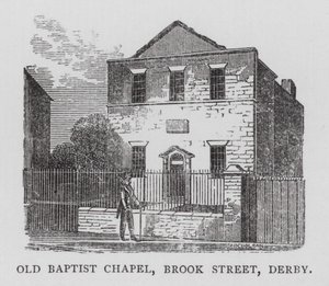 Old Baptist Chapel, Brook Street, Derby (gravering) af English School