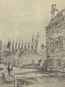 Old Barnes Pool Bridge, 1838 (gravure) af English School