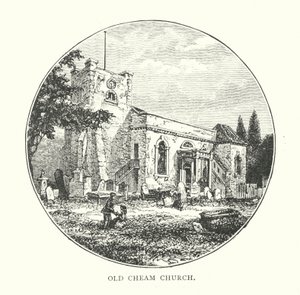 Old Cheam Church (gravering) af English School