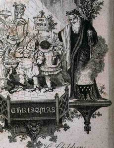 Gammel jul og hans børn (gravering) af English School