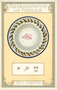 Gammelt engelsk keramik og porcelæn: Pinxton (farvelitografi) af English School