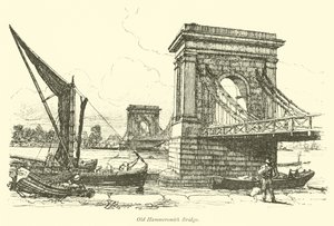 Old Hammersmith Bridge  af English School