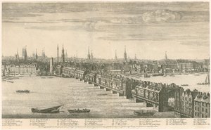 Old London Bridge - Bucks View 1749 af English School