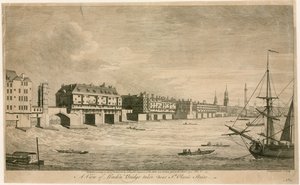 Old London Bridge, fra nær St Olaves Stairs af English School