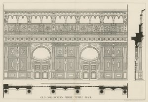 Gammel egetræsskærm af English School