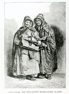 Gamle Sarah Den velkendte Hurdy-Gurdy-spiller, ca. 1840 af English School