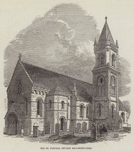 Old St Pancras Church genopbygget (gravering) af English School