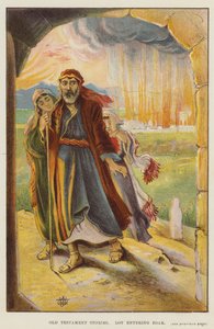 Historier fra det gamle testamente, Lot ind i Zoar (farve litho) af English School