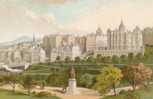 Old Town Edinburgh fra Princes Street Gardens af English School