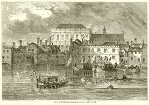 Old Whitehall Palace fra floden af English School