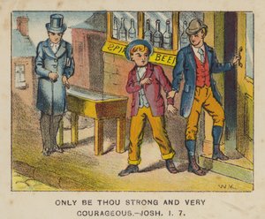 Vær kun stærk og meget modig, Joshua I 7 (farve litho) af English School