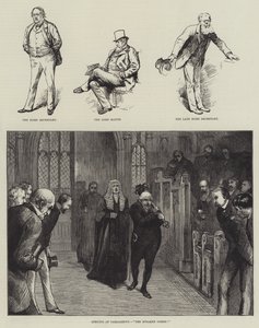 Åbning af Parlamentet, "Formanden kommer!" (gravering) af English School