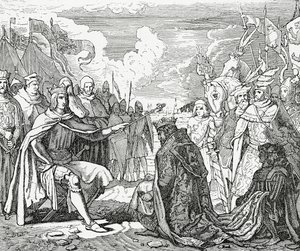 Ottokar II af Bøhmen hylder Rudolf I, Tysklands konge i 1276, 1882 af English School