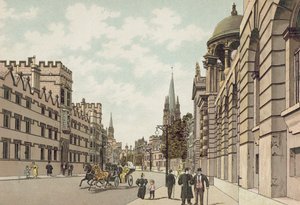 Oxford: High Street (farvelitografi) af English School