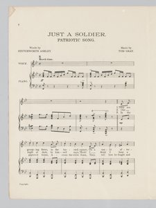 Side 2 af et partitur til sangen Just a Soldier af English School