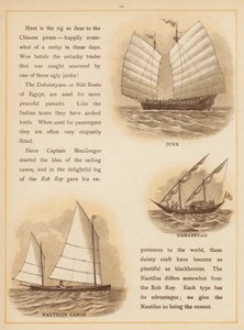 Side fra The Boats of the World, slutningen af det 19. århundrede (farvelitografi) af English School