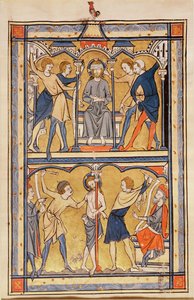 Side fra en psalter, ca. 1270 (tempera på vellum) af English School