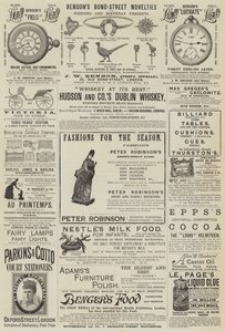 Side med annoncer (gravering) af English School