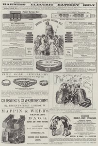 Side med reklamer (gravering) af English School