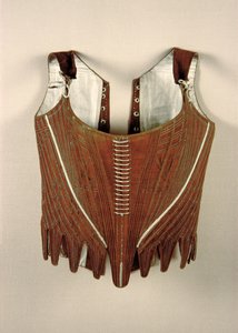 Par stag, ca. 1775 (linned og hvalben) af English School