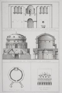 Theodorics palads og mausoleum (ca. 454-526) i Ravenna, fra `Agincourts History of Art by its Monuments af English School
