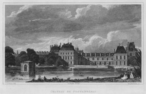Paris, Chateau De Fontainebleau (gravering) af English School