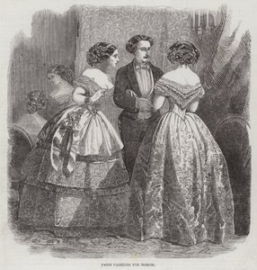Paris Fashions til marts (gravering) af English School