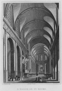 Paris, St Roche-kirken (gravering) af English School