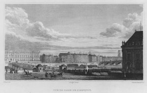 Paris, udsigt over Paris fra instituttet (gravering) af English School