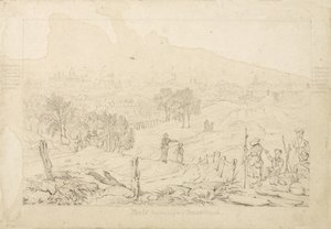 Paris fra Belle Villes højder, 1815 af English School