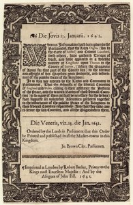 Folketingsbekendtgørelse, 14. januar 1641 af English School