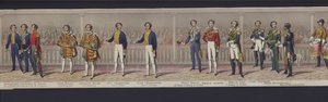 En del af panoramaet af dronning Victorias ægteskab, ca. 1840 (håndfarvet akvatint) af English School