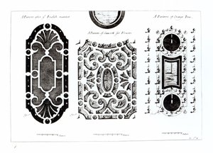 Parterre designs, fra Theory and Practice of Gardening, af Antoine-Joseph Dezallier DArganville (1680-1765), udgivet ca. 1709 af English School