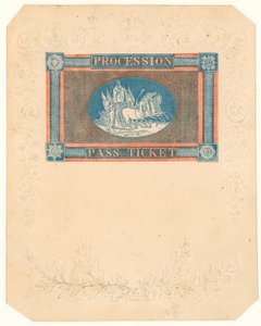 Passbillet til processionen for kroningen af kong George IV, 17. juli 1821 af English School