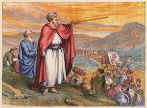 Passagen af Det Røde Hav (farvelitografi) af English School