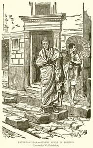 Paterfamilias.—Straßenszene in Pompeji