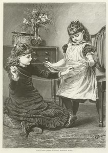 Patty and Jessie winding mammas wool  af English School
