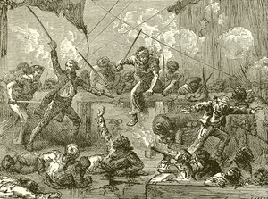 Paul Jones går ombord på Serapis af English School