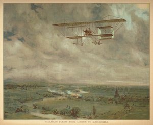 "Paulhans fly fra London til Manchester." Lille folks bog over luftskibe. London: Ernest Nister, [1912] af English School