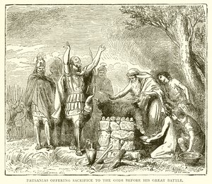 Pausanias ofrer guderne før hans store slag