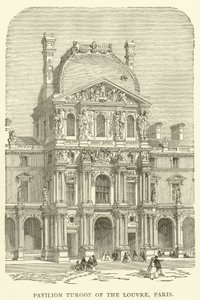 Pavillon Turgot på Louvre, Paris (kobberstik) af English School