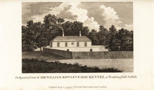 Perspektivische Ansicht von Sir William Rowleys Hundezwinger in Tendring Hall, Suffolk