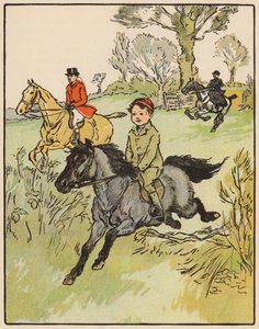 Peter har en glorværdig galop (farvelitografi) af English School
