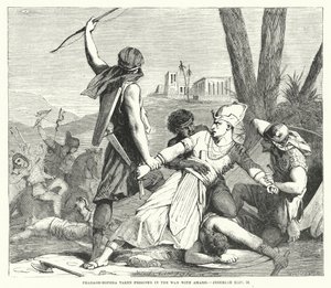 Farao-Hophra taget til fange i krigen med Amasis, Jeremiah XLIV, 30 (gravering) af English School