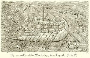 Phönizische Kriegsgaleere; nach Layard