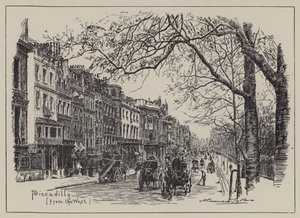Piccadilly, fra Vesten (gravering) af English School