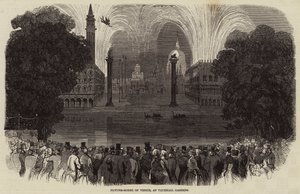 Billedmodel af Venedig, ved Vauxhall Gardens (gravering) af English School