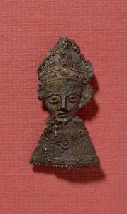 Pilgrimsmærke af Thomas a Becket (1112-70) (tin-bly legering) af English School