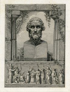 Pindar, oldgræsk lyrisk digter (c.522-c.433 f.Kr.) (gravering) af English School